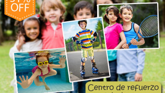 [Imagen:¡Paga $17 en lugar de $35 por pase semanal de Curso de verano “Summer Sport Camp” que incluye 4 disciplinas: Patinaje en línea, Bádminton, Natación y Fairplay en Complejo Deportivo El Polvorín, con Centro de Refuerzo y Club de Tareas!]