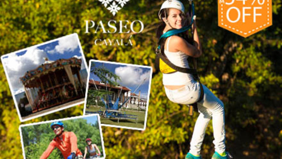 [Imagen:¡Paga Q65 en vez de Q140 por 1 día de diversión que incluye: 1 paseo en canopy + 1 hora en bicicleta + 1 vuelta en Carrousel +1 salto en Eurobungy en Paseo Cayalá!]
