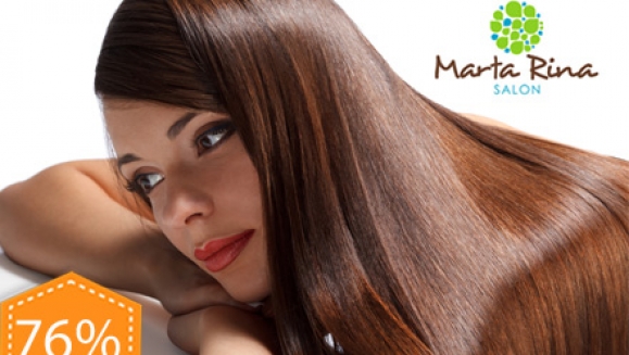 [Imagen:¡Paga $18 en lugar de $76 por tratamiento premium de keratina + 3 lavados + 3 secados o planchados + corte o limpieza de puntas + tratamiento a elección en la segunda visita en Marta Rina Salón!]