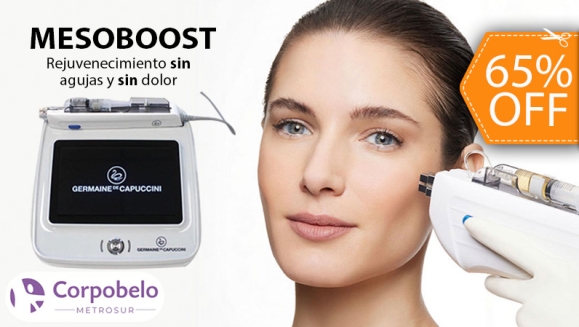 [Imagen:¡Nueva Técnica de Rejuvenecimiento Sin Agujas! ¡Paga $150 en Lugar de $430 por Mesoboost: Rejuvenecimiento Facial con Productos Germaine Capuccini + Masaje Relajante de 40 Minutos!]