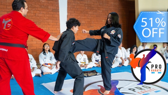 [Imagen:¡Diviértete, Aprende y Perfecciona! ¡Paga Q299 en Lugar de  Q615 por  Curso de Artes Marciales para Todas las Edades: 1 Mes de Clases de Karate, Kickboxing o Defensa Personal + Inscripción Gratis!]