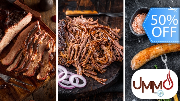 [Imagen:¡Auténtica BBQ para 2! ¡Paga Q220 en Lugar de Q444 por 2 Platters a Elección Entre: Brisket, Chorizo Artesanal de la Casa o Pulled Pork + 4 Acompañamientos a Elección + 2 Bebidas Naturales!]