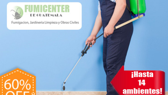 [Imagen:¡Paga Q290 en vez de Q725 por Servicio de Fumigación para eliminación de plagas hasta para 14 ambientes con FUMICENTER!]