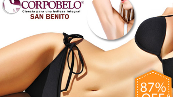 [Imagen:¡Paga $75 en lugar de $560 por 6 Sesiones de Depilación Láser en axila o contorno de bikini o bikini completo o 2 áreas pequeñas a escoger en Corpobelo San Benito!]