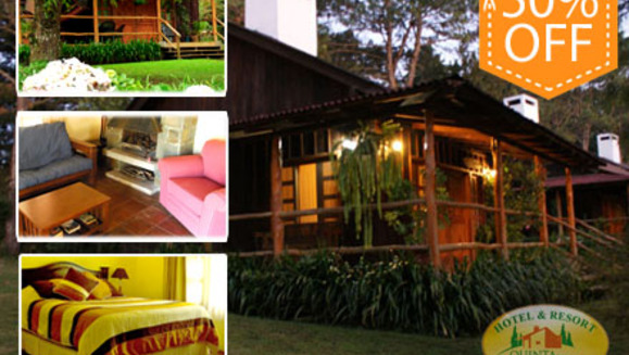 [Imagen:¡Escápate, ponte en contacto con la naturaleza! ¡Paga $49 en lugar de $99 por Estadía para 2 adultos y 2 niños en Cabaña Junior + 2 Desayunos Chapines e impuestos hoteleros incluidos en Hotel Quinta del Sol en Guatemala!]