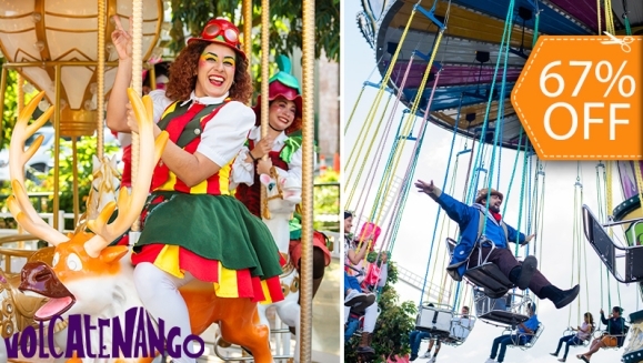 [Imagen:¡Diversión a Partir del 15 de Mayo! ¡Paga $5 en Lugar de $15 por 1 Entrada con Atracciones Ilimitadas: Sillas Voladoras, Escalada, Péndulo, Granjita, Canopy, Carrusel y Más!]
