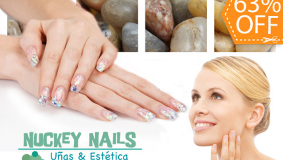 [Imagen:¡Paga $20 en lugar de $54 por Set Completo de uñas acrílicas + Pedicure Spa + Decoración en uñas + Paquete facial con piedras calientes (limpieza, hidratación, exfoliación, mascarilla y tonificación) en Nuckey Nails!]