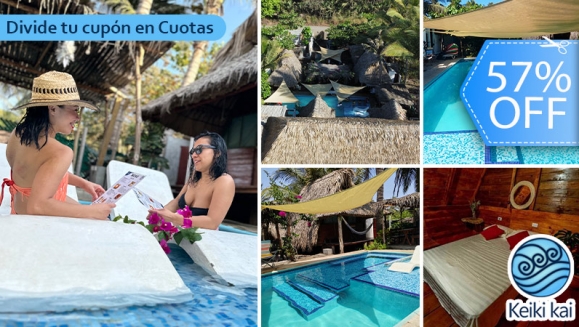 [Imagen:¡Escapada Perfecta a la Playa! ¡Paga Q365 en Vez de Q850 por 1 Noche para 2 Personas en Cabaña Tipo Hawaii con Baño Privado o Habitaciones Dobles con Baño Privado + Uso de Instalaciones: Piscina, Hamacas y Más!]