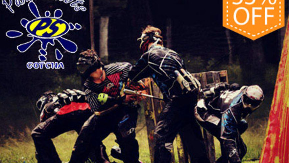 [Imagen:¡Paga Q75 en vez de Q160 por paquete de gotcha para 2 personas que incluye 100 paintballs por persona + máscara, marcadora semiautomática, protector de cuello, chaleco, camisa, tapón de seguridad y recarga de aire ilimitada en Paint Shots Gotcha!]