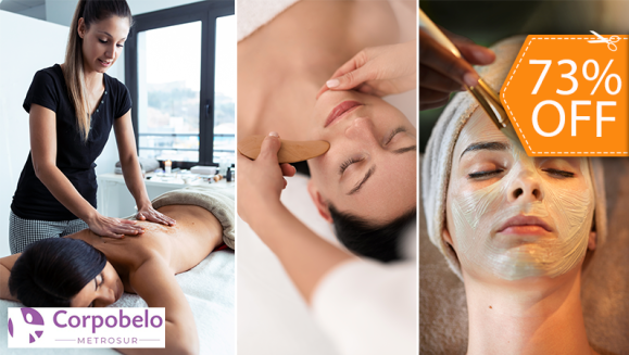 [Imagen:¡Consiéntete Completamente! ¡Paga $20 en Lugar de $75 por Exfoliación de Cuerpo Completo + Masaje Relajante + Reflexología + Masaje Craneofacial + Facial +  Aromaterapia!]