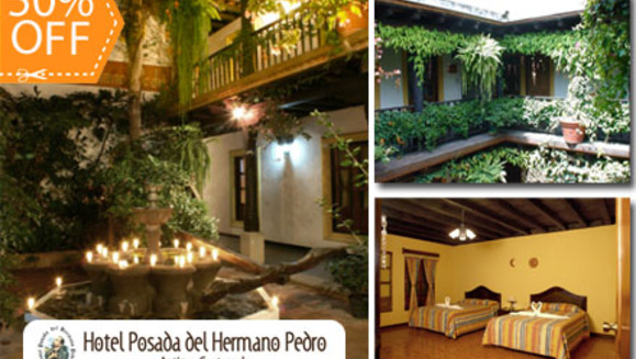 [Imagen:¡Paga Q340 en lugar de Q680 por Estadía de una noche  para 2 personas en Habitación Doble con impuestos incluidos + 2 Desayunos en Hotel Posada del Hermano Pedro!]