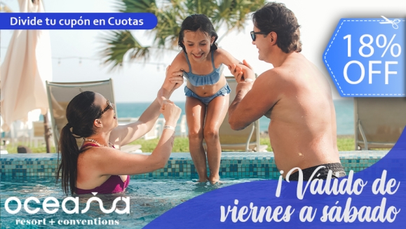 [Imagen:¡OFERTA FLASH! ¡Oceana Resort TODO INCLUIDO VIERNES A SÁBADO! ¡Paga Q2,500 en Lugar de Q3,040 por Estadía Familiar para 2 Adultos y 2 Niños (De 0 a 5 Años) en Habitación Doble Standard + Impuestos Incluidos!]