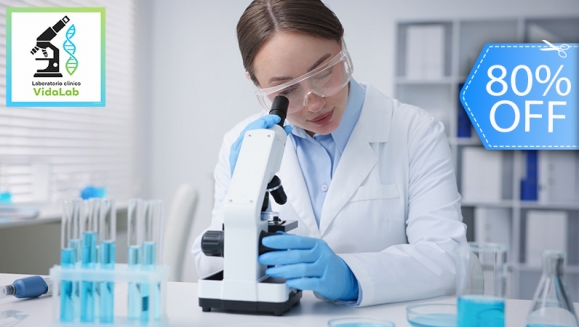 [Imagen:¡Paga Q275 en vez de Q1,400 por 25 Exámenes de Laboratorio: Hematología Completa + Bilirrubina + Colesterol + Triglicéridos + Glucosa + Ácido Úrico + Helicobater Pylori + Heces + Orina y Más!]