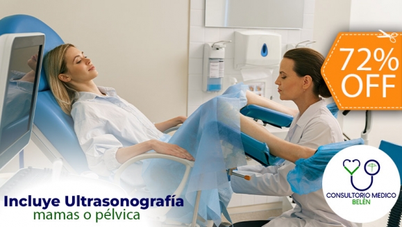 [Imagen:¡Paga $18 en Lugar de $65 por Chequeo Médico Preventivo Femenino que Incluye: Toma de Citología + Ultrasonografía de Mamas o Pélvica + Evaluación Pélvica y de Mamas + 60 % OFF en 1 Ultrasonografía a Elección Extra!]