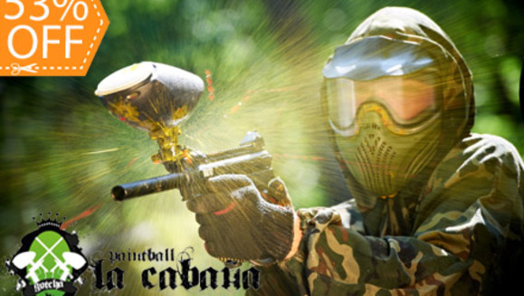 [Imagen:¡Paga Q35 en lugar de Q75 por Paquete de Paintball que incluye: 75 Paintballs + Marcadora + Tanque + Loader + Máscara + Chaleco + Overol o Jacket en Paintball La Cabaña!]
