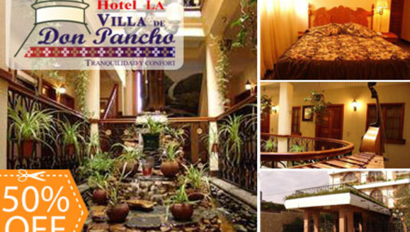 [Imagen:¡Paga Q225 en lugar de Q450 por Estadía para 2 adultos y 2 niños en Habitación Doble con impuestos incluidos + 2 Desayunos en Hotel La Villa de Don Pancho en Tecpán!]