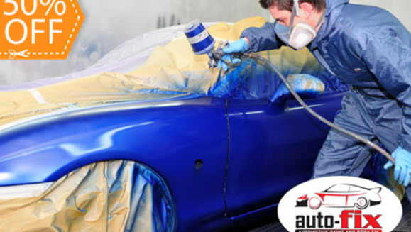 [Imagen:¡Paga Q475 en lugar de Q950 por Pintura Automotriz en Cabina Profesional para una pieza completa de vehículo en AutoFix!]