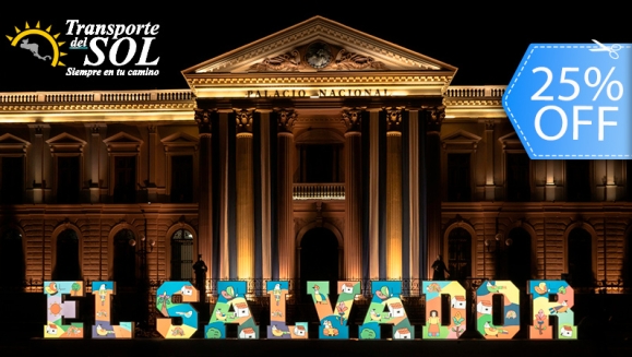 [Imagen:¡Viaja a El Salvador con Transporte del Sol! ¡Paga Q375 en Lugar de Q500 por Viaje Redondo de Guatemala - El Salvador - Guatemala!]
