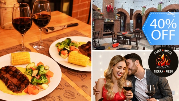 [Imagen:¡Cita Romántica Asegurada! ¡Paga Q275 en Lugar de Q460 por 2 Platillos Asados a Elección: 8 Oz de Lomito o de Puyazo + Guarniciones a Elección + Salsa de Mostaza de la Casa + 2 Copas de Vino!]