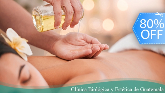 [Imagen:¡Paga Q59 en Lugar de Q300 por Masaje Détox Energizante + Masaje Relajante con Aceites Naturales + Drenaje Suave Para Eliminar Toxinas + Compresas Tibias con Preparados Naturales!]