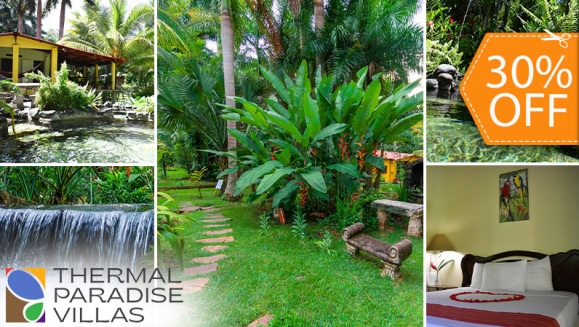 [Imagen:¡Un Escape Diferente: Villa Privada + Aguas Termales = Descanso Total! ¡Paga $182 en Lugar de $260 por Estadía de 1 Noche Hasta Para 6 Personas en Thermal Paradise Villas, Sonsonate! ¡Solo 18 Cupones Disponibles!]