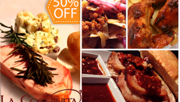 [Imagen:¿Eres amante de los Chicharrones, Baby Back Ribs y Chorizos? ¡Paga $7 y consume $14 en todo el Menú de La Cochinita!]