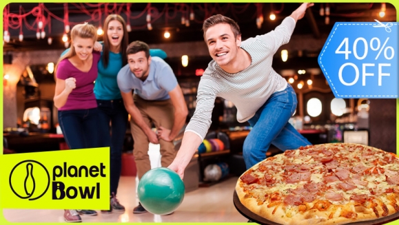 [Imagen:¡Paga Q175 en Lugar de Q290 por 1 Hora de Boliche Hasta Para 5 Personas + Pizza Mediana de Queso o Jamón!]