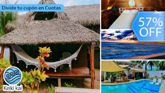 [Imagen:¡Escapada Perfecta a la Playa! ¡Paga Q365 en Lugar de Q850 por 1 Noche para 2 Personas en Cabaña Tipo Hawaii con Baño Privado o Habitaciones Dobles con Baño Privado + Snacks de Desayuno + Uso de Instalaciones: Piscina, Hamacas y Más!]