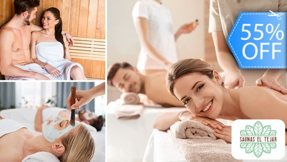 [Imagen:¡Día de Spa Ilimitado para 2! ¡Paga Q299 en Lugar de Q660 por Día de Spa con Circuito de Sauna Húmedo o Baño de Vapor + 30 Minutos de Masaje Corporal + 2 Mascarillas + Bebidas a Elección: 2 Gaseosas o 2 Cervezas + 1 Porción de Papas Fritas y Más!]