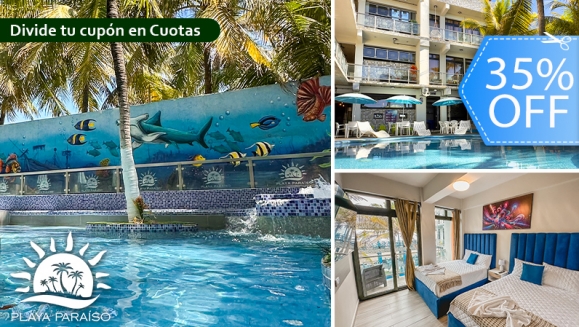 [Imagen:¡Tu Escapada al Paraíso Está Aquí! ¡Paga Q819 en Lugar de Q1,260 por Estadía de 2 Días y 1 Noche Hasta Para 4 Personas en Monterrico: Habitación Twin Standard + 2 Desayunos + Piscinas + Playa Privada + Jacuzzi y Más.]
