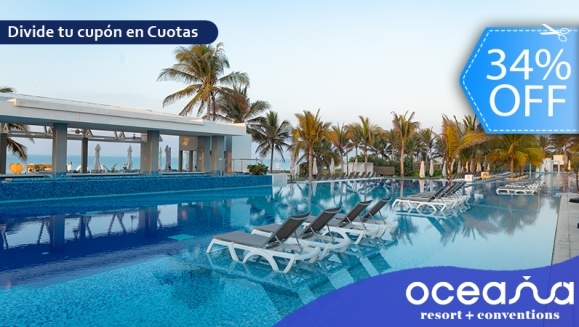 [Imagen:¡OFERTA FLASH! ¡Oceana Resort TODO INCLUIDO! ¡Paga Q1,999 en vez de Q3,040 por Exclusiva Estadía Familiar para 2 Adultos y 2 Niños (De 0 a 5 Años) en Habitación Doble Standard + Impuestos Incluidos!]