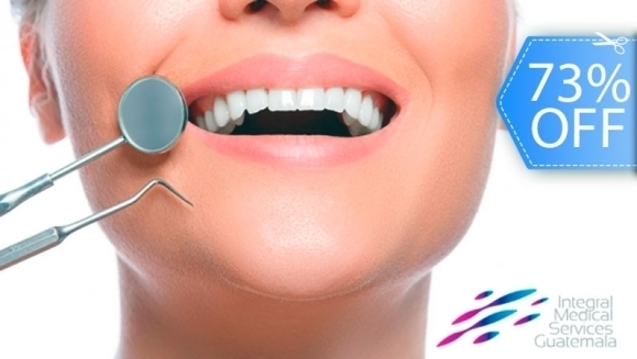 [Imagen:¡Paga Q549 en Lugar de Q2,050 por Blanqueamiento Dental Químico con Luz LED + Pulido Dental con Profijet + Limpieza con Ultrasonido + Imagen Digital + Aplicación de Flúor y Evaluación!]