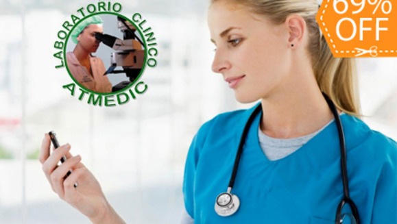 [Imagen:¡Paga $30 en vez de $98 por Chequeo Médico de Laboratorio de 15 exámenes para evaluación de Hidratación, Azúcar, Grasa, Corazón, Riñón, Articulaciones, Estrés, Infecciones, Inflamaciones, Hemorragias, Anemia y Vías Urinarias en Laboratorios ATMedic!]