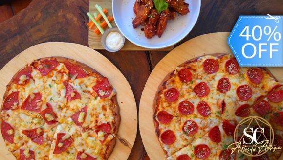 [Imagen:¡Paga Q240 en Lugar de Q399 por 2 Pizzas a Elección Entre Hawaiana, Peperoni, Vegetariana o Margarita + Porción de Pechuguitas Empanizadas + Pichel de Gaseosa o Bebida Natural + 4 Helados de Vainilla con Syrup de Chocolate!]