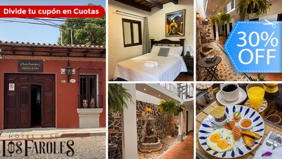 [Imagen:¡La Escapada que Merecen Está Aquí! ¡Paga Q599 en Lugar de Q850 por Estadía en Antigua Guatemala para 2 Personas: Habitación Doble + 2 Desayunos!]