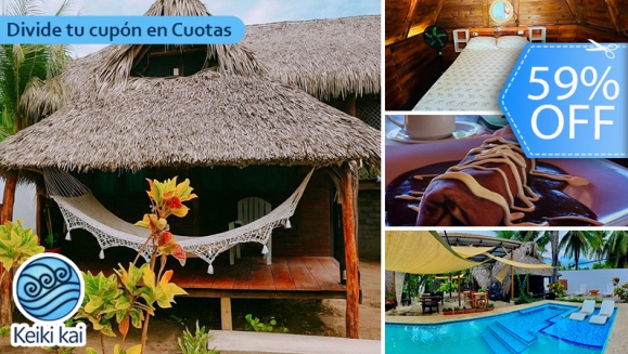 [Imagen:¡Escapada Perfecta a la Playa! ¡Paga Q349 en Lugar de Q850 por 1 Noche para 2 Personas en Cabaña Tipo Hawaii con Baño Privado o Habitaciones Dobles con Baño Privado + Snacks de Desayuno + Uso de Instalaciones: Piscina, Hamacas y Más!]