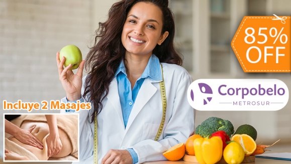 [Imagen:¡Paga $15 en Lugar de $102 por Consulta Nutricional Presencial + 2 Masajes Reductivos o Relajantes + Evaluación de Composición Corporal + Plan de Alimentación de Adaptación + 35% de Descuento en TODAS Las Siguientes Consultas!]