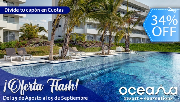 [Imagen:¡OFERTA FLASH! ¡Oceana Resort TODO INCLUIDO! Paga Q1,999 en Lugar de Q3,040 por Estadía Familiar para 2 Adultos + 2 Niños ¡Fin de Semana SIN RECARGO! Solo 40 Habitaciones Disponibles]