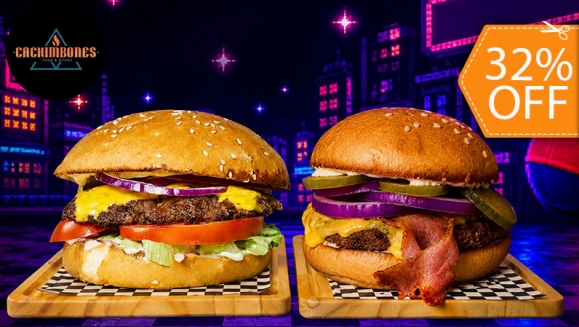[Imagen:¡Flash Sale a la Vista! ¡Paga $13 en Lugar de $19 por 2 Hamburguesas de Carne a Elección, entre: “La Ness” o “La Mario" + 2 Papas Fritas + 2 Sodas + 1 Hora de Juego de Nintendo Switch, PS5 y XBOX!]