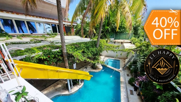 [Imagen:¡Descubre Este Oasis en la Ciudad! ¡Paga $39 en Lugar de $65 por Day Pass Para 2 Personas: 2 Almuerzos a Elección, entre: Pollo, Carne o Costilla + 2 Cafés + 2 Postres + Piscina + Jacuzzi + Hamacas + Uso de Instalaciones!]