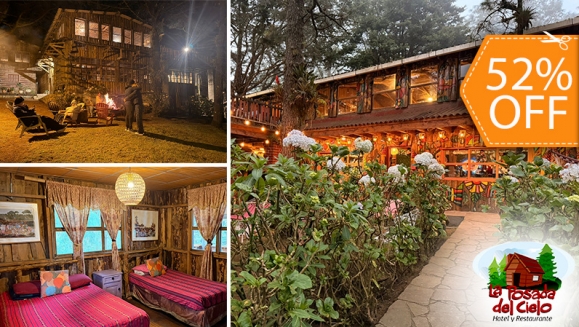 [Imagen:¡Escapada con Clima Fresco! ¡Paga $37 en Lugar de $77 por Estadía de 1 Noche para 4 Personas en Habitación Doble + 2 Desayunos Típicos en Hotel y Restaurante La Posada del Cielo en El Pital, Chalatenango!]