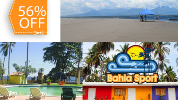[Imagen:¡Paga $33 en lugar de $75  por estadía de dos días y una noche para 6 personas + 6 bebidas de bienvenida en Hotel Bahía Sport en la Bahía de Jiquilisco! ¡Sólo 93 cupones disponibles!]