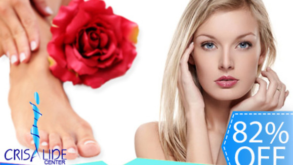 [Imagen:¡Paga Q85 en lugar de Q485 por Manicure Spa + Pedicure Spa + Esmalte en manos y pies + Facial de Limpieza + Mascarilla de Colágeno + Depilación de Ceja o Bigote en Crisalide Center Salón y Spa!]