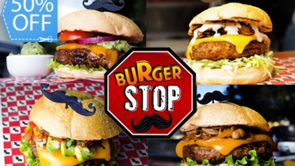 [Imagen:¡Paga Q59.95 en lugar de Q119.90 por 2 Combos de Hamburguesa que incluye: 2 Hamburguesas + 2 Porciones de Papas + 2 Gaseosas en Burger Stop!]