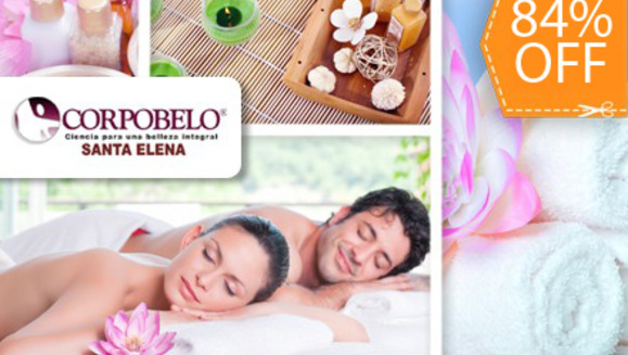 [Imagen:¡Paga $18 en lugar de $110 por: 2 masajes relajantes + 2 Masajes de Piedras Calientes en Corpobelo Santa Elena!]