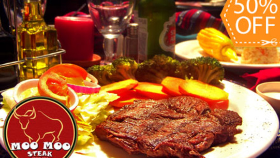 [Imagen:¡Paga $12 y consume $24 en todo el Sabroso Menú de Restaurante Moo Moo Steak!]