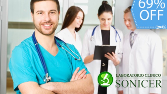 [Imagen:¡Paga Q199 en lugar de Q650 por Paquete Médico de 10 Exámenes de Laboratorio que incluye: Colesterol+Glucosa +Triglicéridos + Helicobacter Pylori y más en Laboratorios Sonicer!]