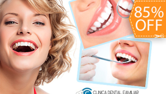[Imagen:¡Paga $25 en lugar de $165 por Paquete Dental que Incluye: 2 Rellenos Estéticos + Limpieza con Ultrasonido + Aplicación de Flúor + Evaluación con Cámara Intraoral + 50% en Otros Rellenos y Cubeta de Blanqueamiento en Clínica Dental Familiar!]