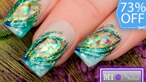 [Imagen:¡Paga Q75 en lugar de Q275 por Set de Uñas Acrílicas Decoradas + Manicure Express en Mi@ Salón!]