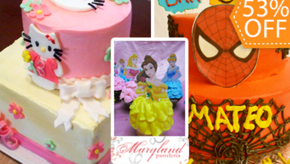 [Imagen:¡Paga $28 en lugar de $60 por Pastel Decorado de 40 porciones o 35 Cupcakes decorados sabor a elección en Maryland Pastelería!]